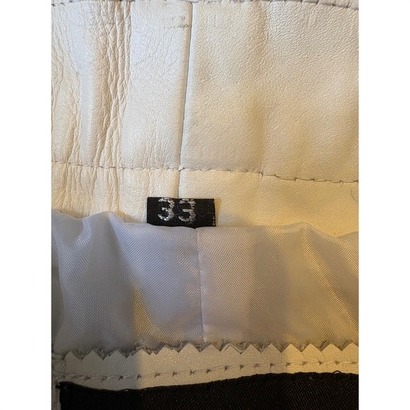 Bockle 1991 White Genuine Leather Slim Fit Trousers Mens Size 33 NWT Germany - Picture 4 of 9